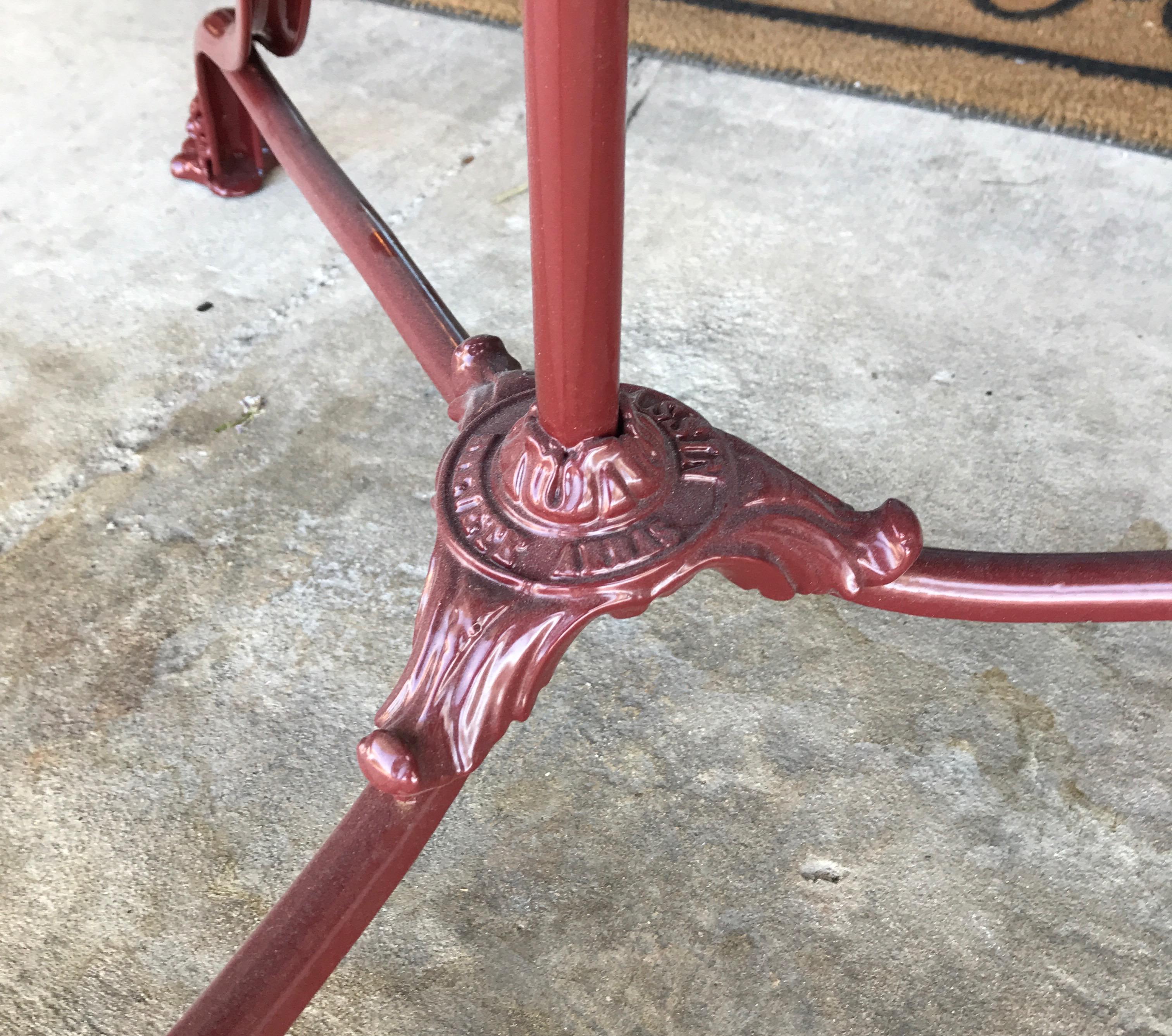 Antique French Wrought Iron Garden Table In Good Condition In West Palm Beach, FL
