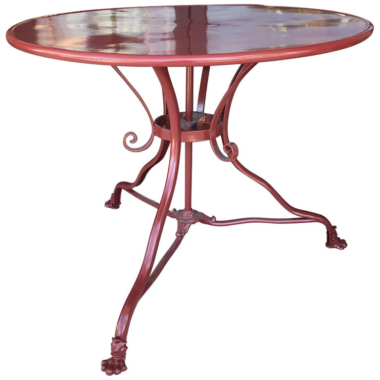 Antique French Wrought Iron Garden Table For Sale