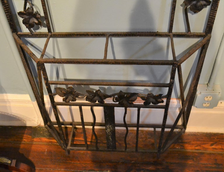 Antique French Wrought Iron Hall Tree For Sale at 1stDibs