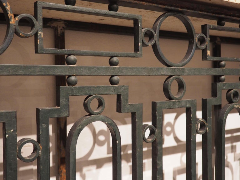 Antique French Wrought Iron Railing Console with Shellstone Top For ...