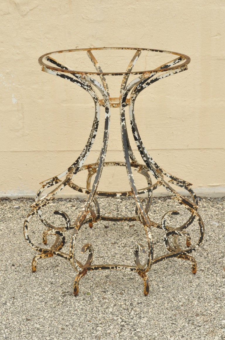 Antique French Wrought Iron Round Scroll Spider Leg Pedestal Dining Table Base At 1stdibs