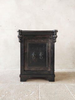 Antique coffre-fort français en fer forgé, 1870