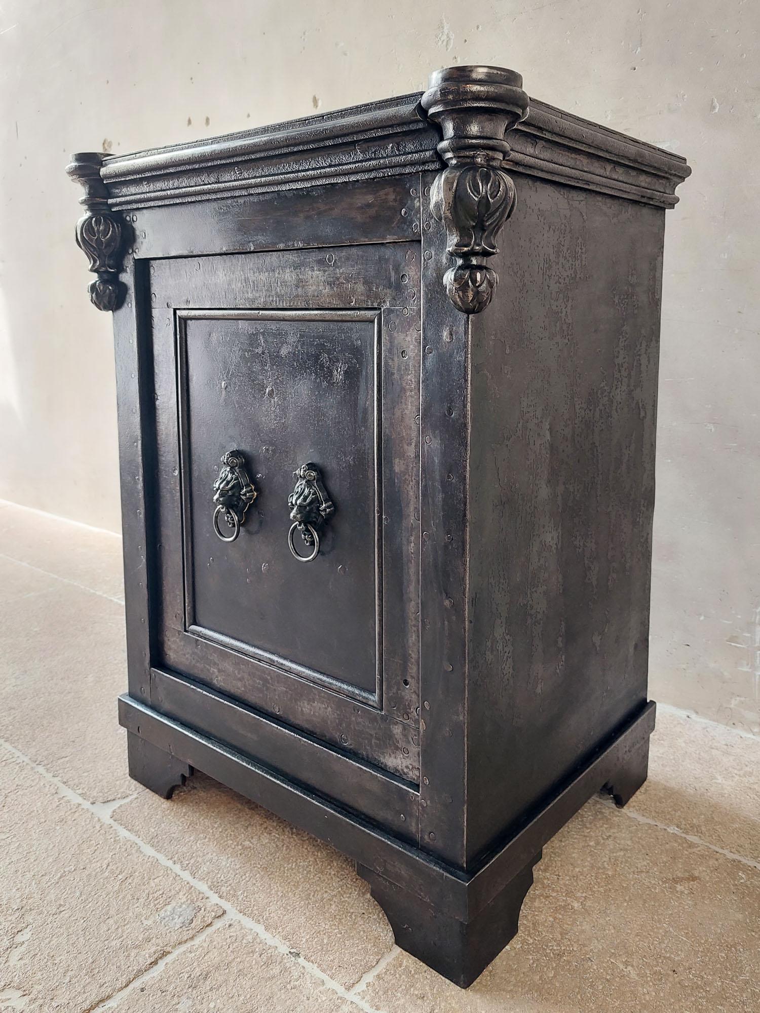 Antique French wrought iron safe, 1870 1