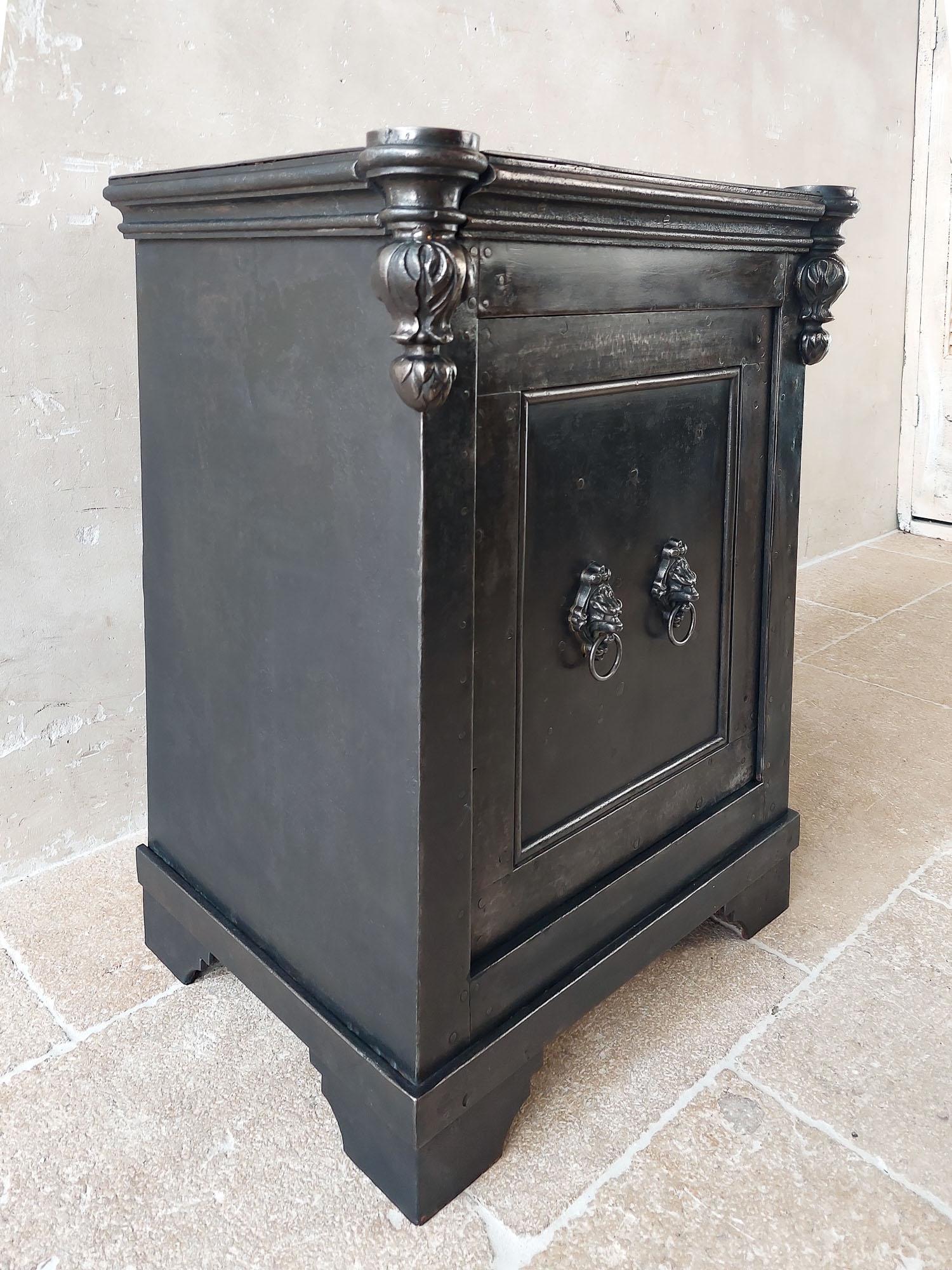 Antique French wrought iron safe, 1870 2