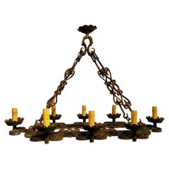 Antique French Wrought Iron Tavern Style Fixture, circa 1890