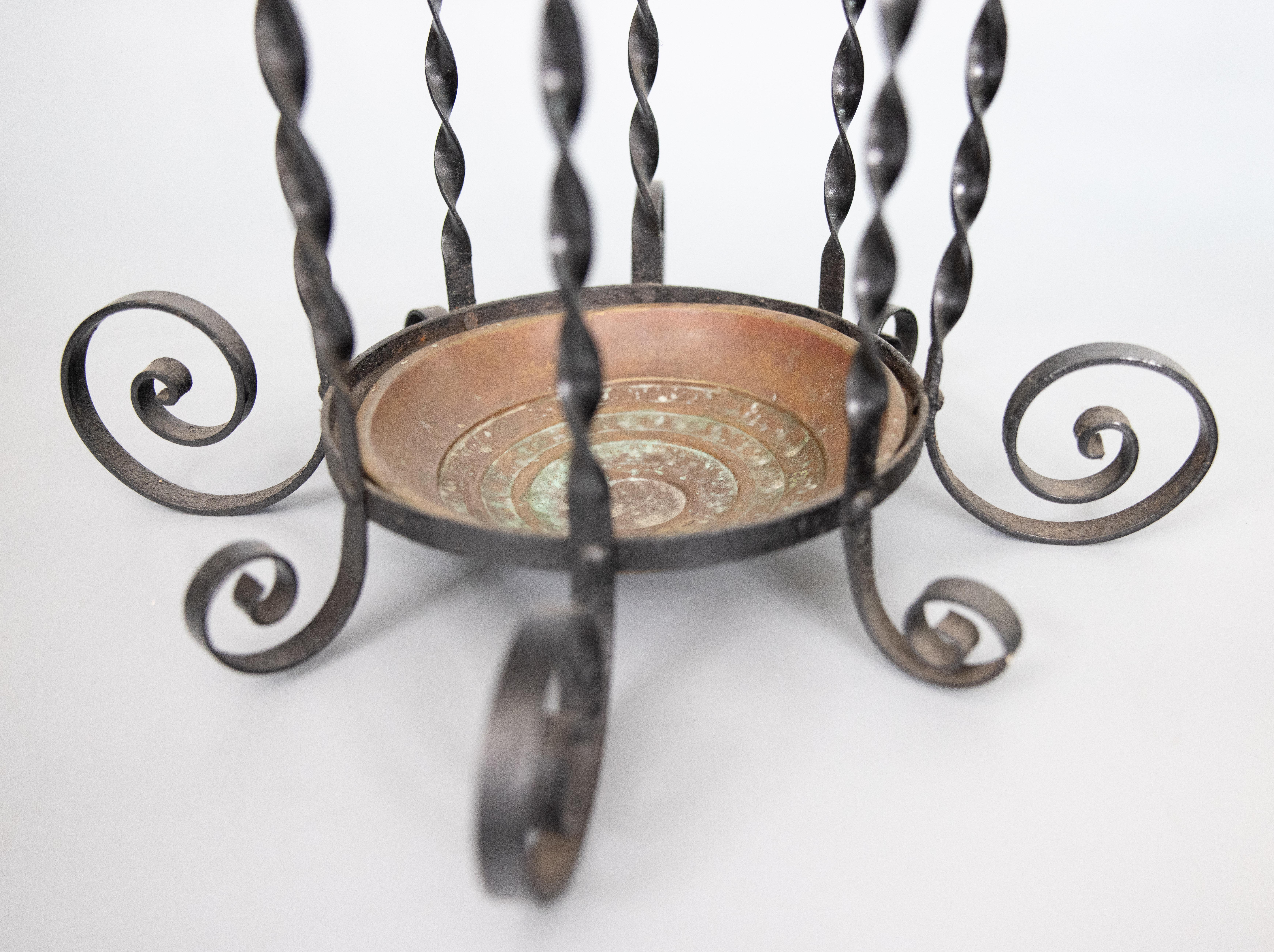 20th Century Antique French Wrought Iron Umbrella Stand For Sale
