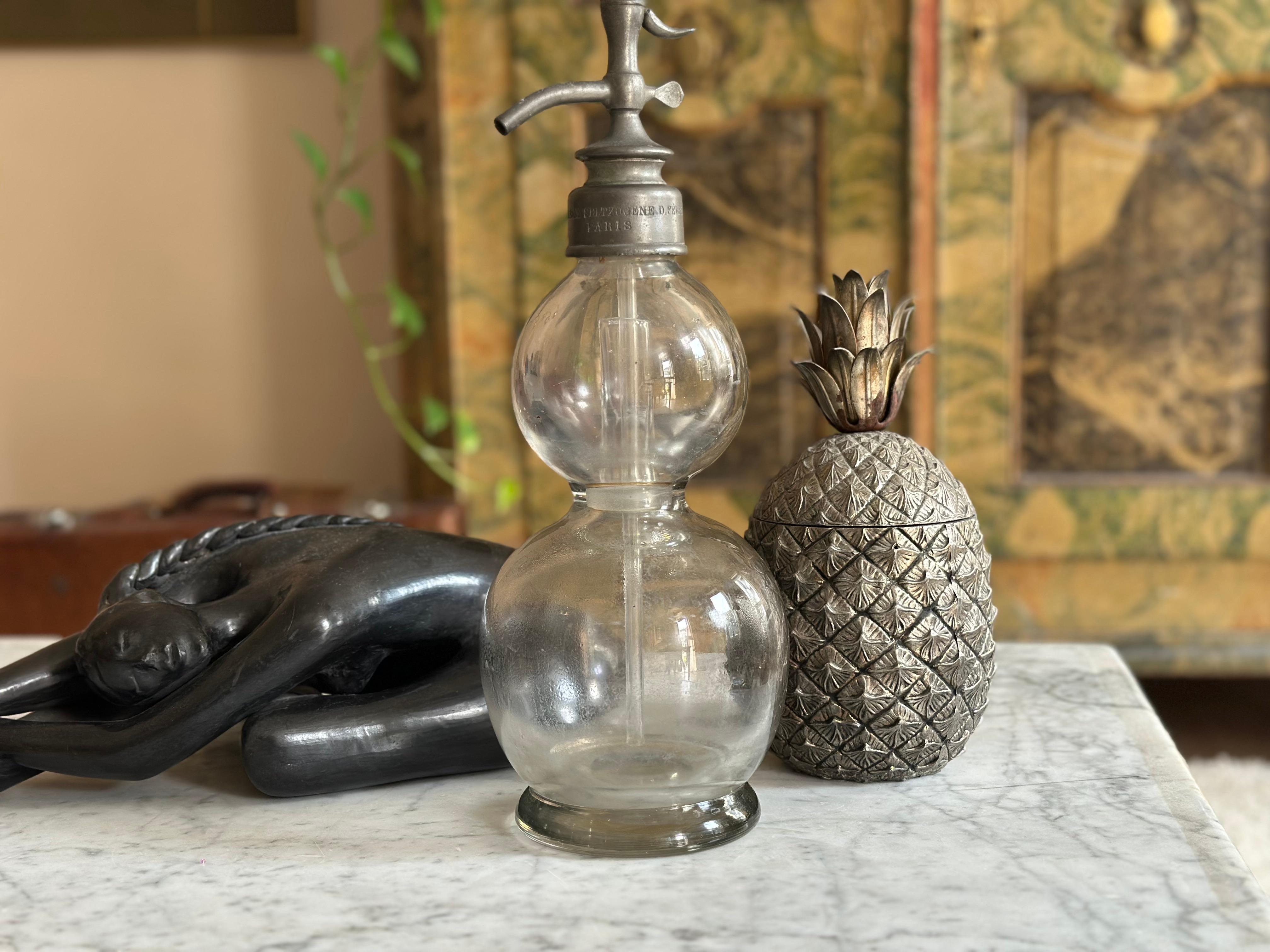 Antique French XL double Soda Siphon – Paris, circa 1890 For Sale 5