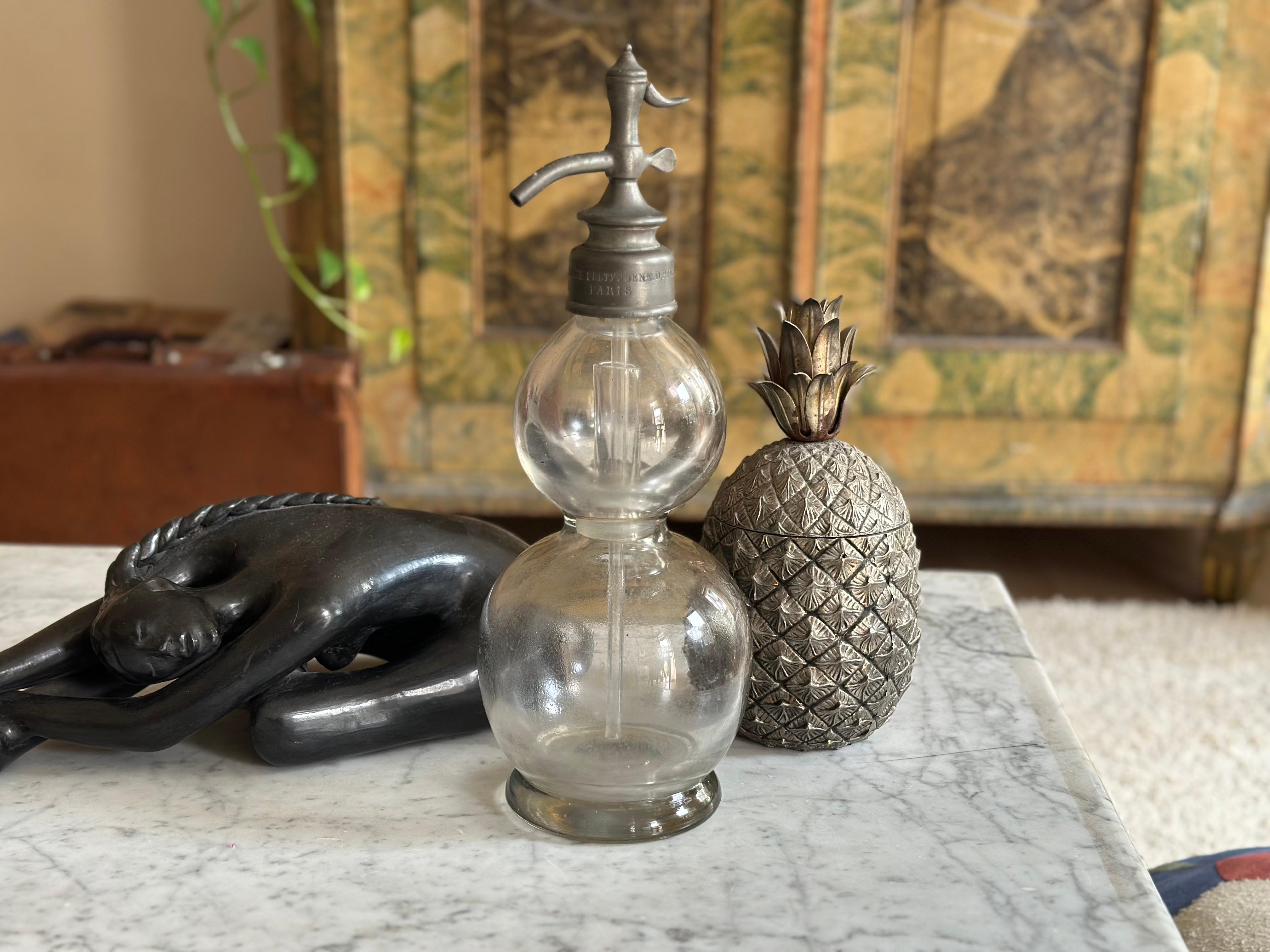 Antique French XL double Soda Siphon – Paris, circa 1890 For Sale 6