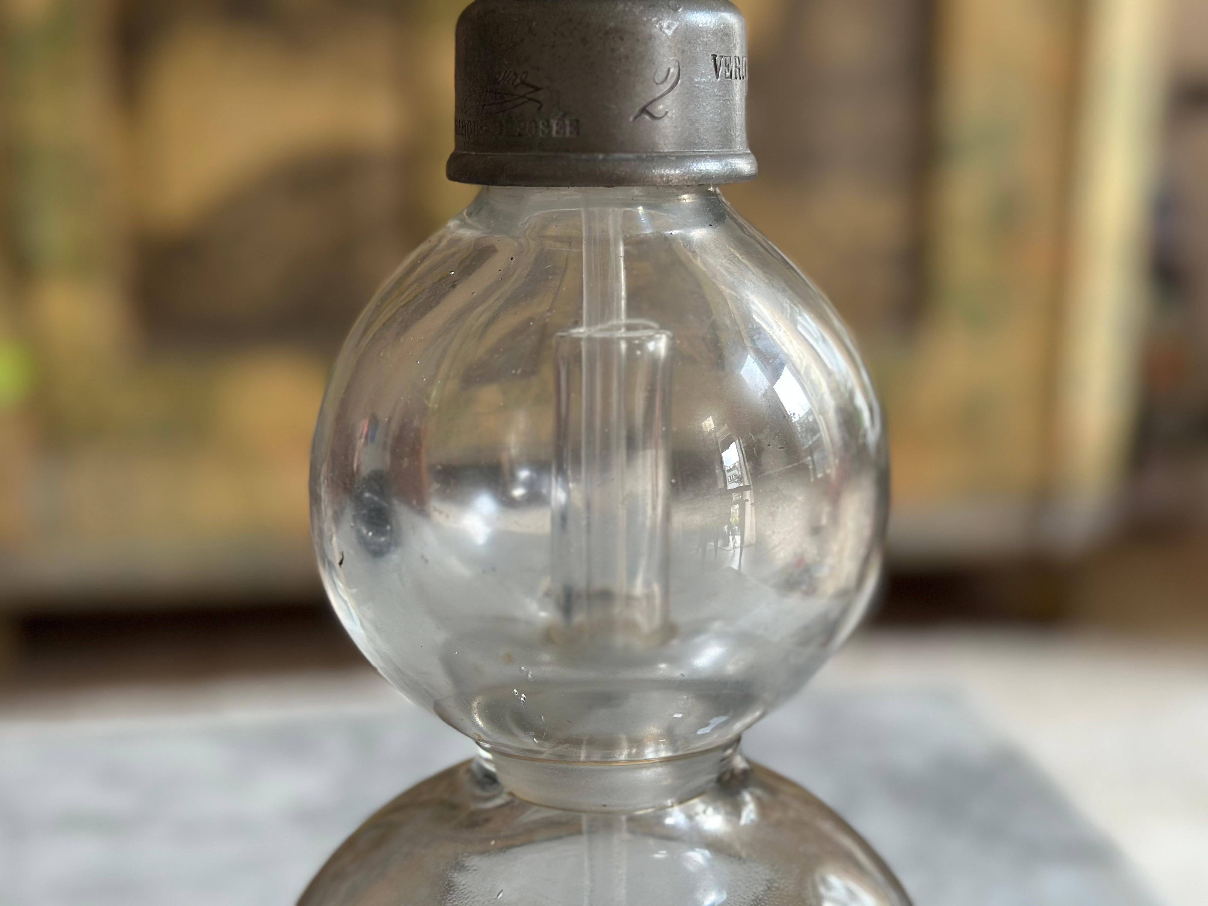 19th Century Antique French XL double Soda Siphon – Paris, circa 1890 For Sale