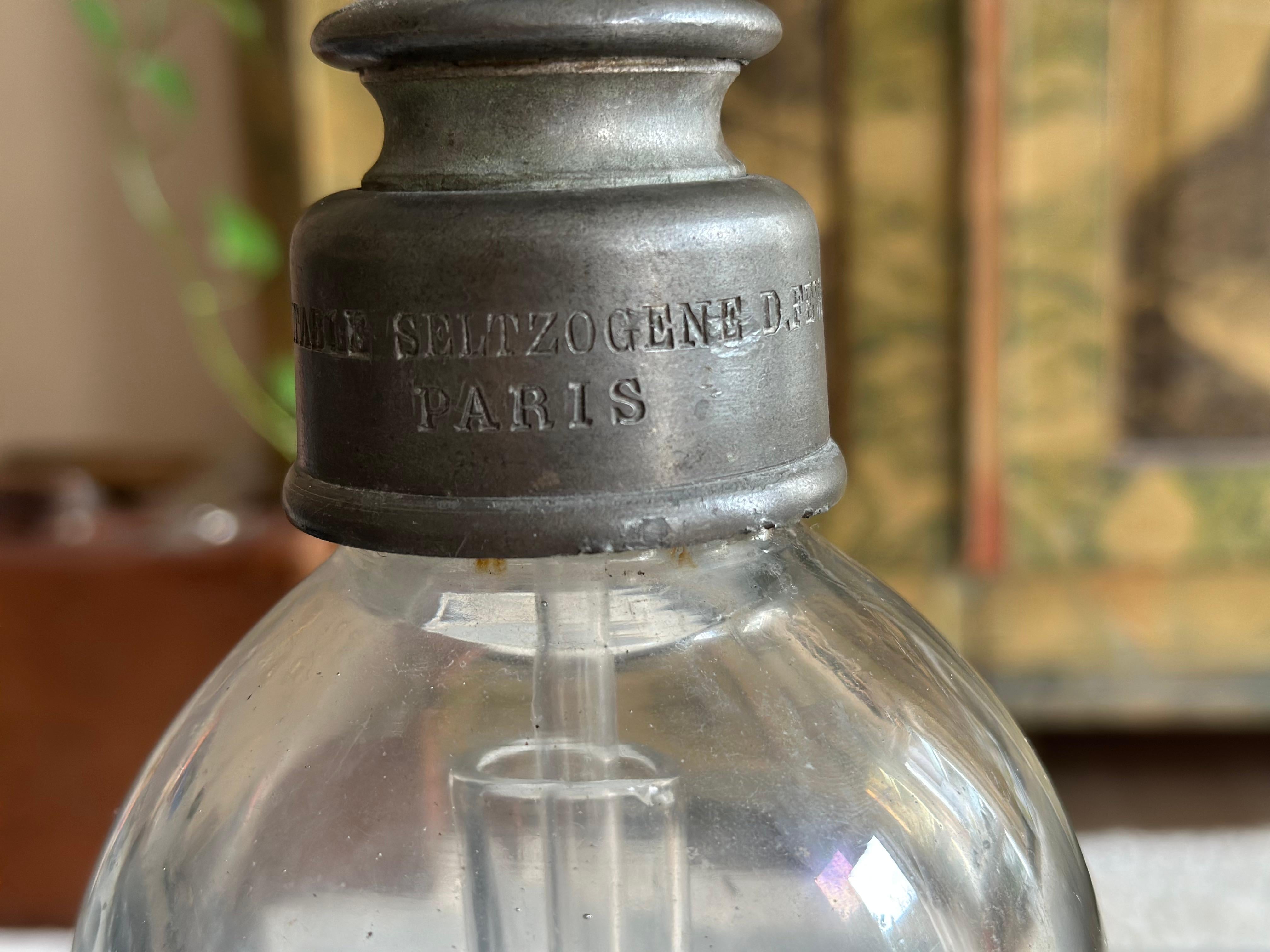 Antique French XL double Soda Siphon – Paris, circa 1890 For Sale 2