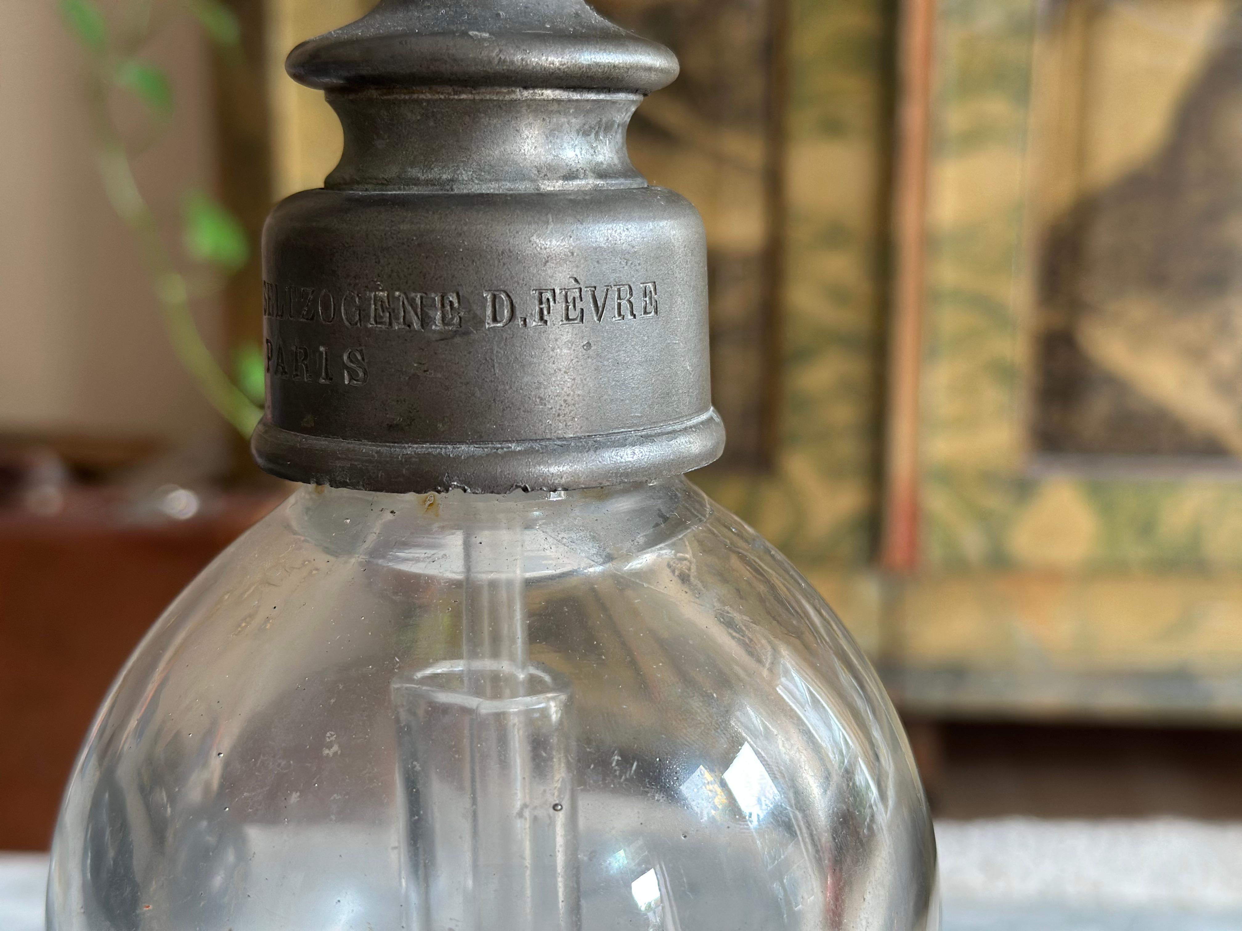 Antique French XL double Soda Siphon – Paris, circa 1890 For Sale 3