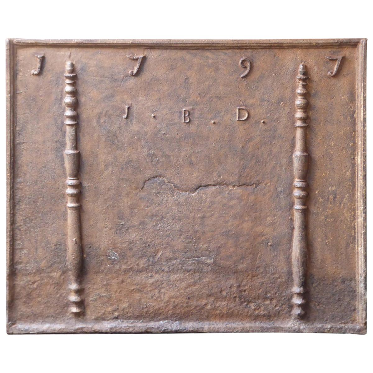 Antique French 'Year' Fireback, 18th Century