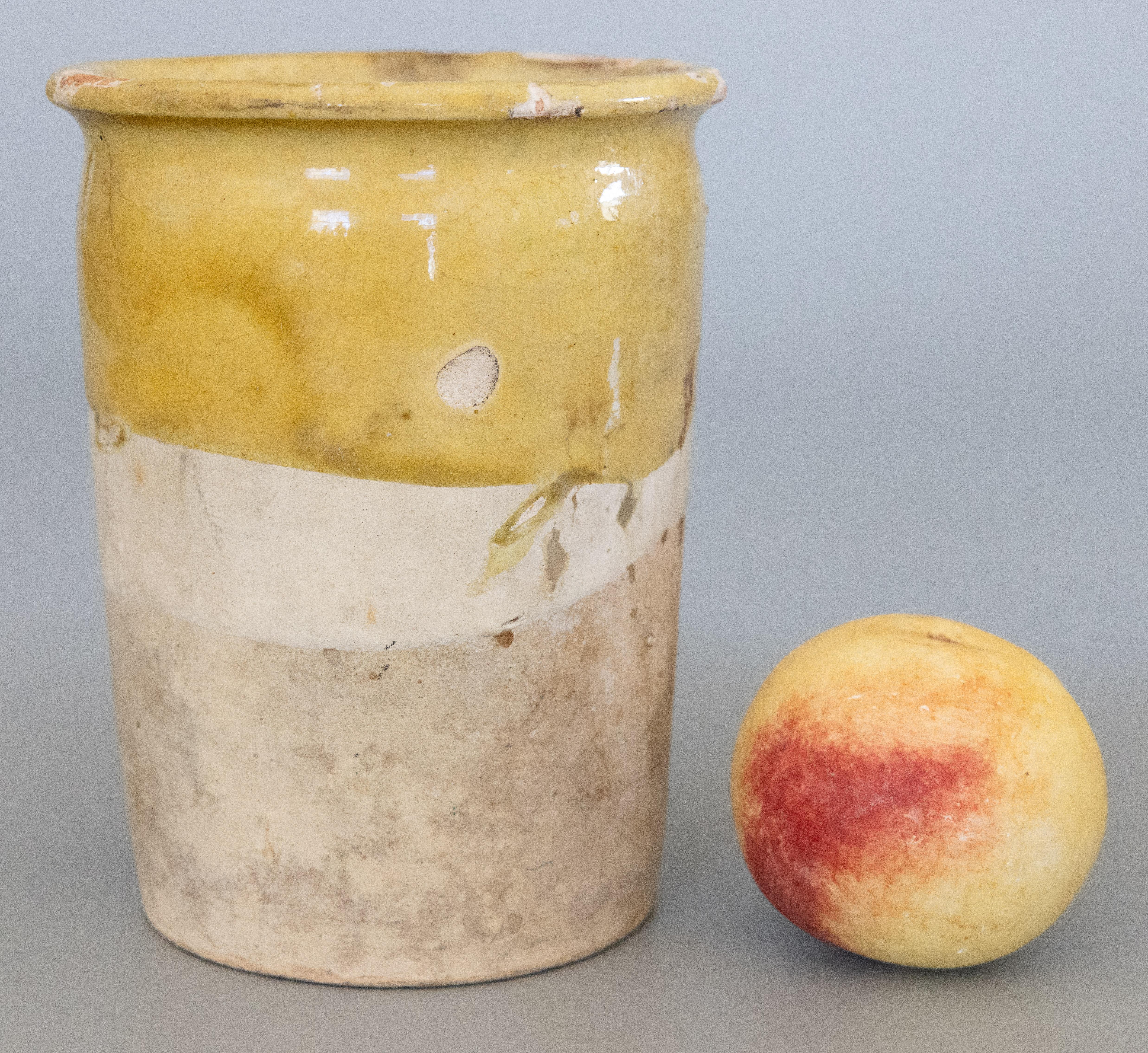 Antique French Yellow Glazed Confit Pot Crock Vase 2