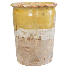Antique French Yellow Glazed Confit Pot Crock Vase