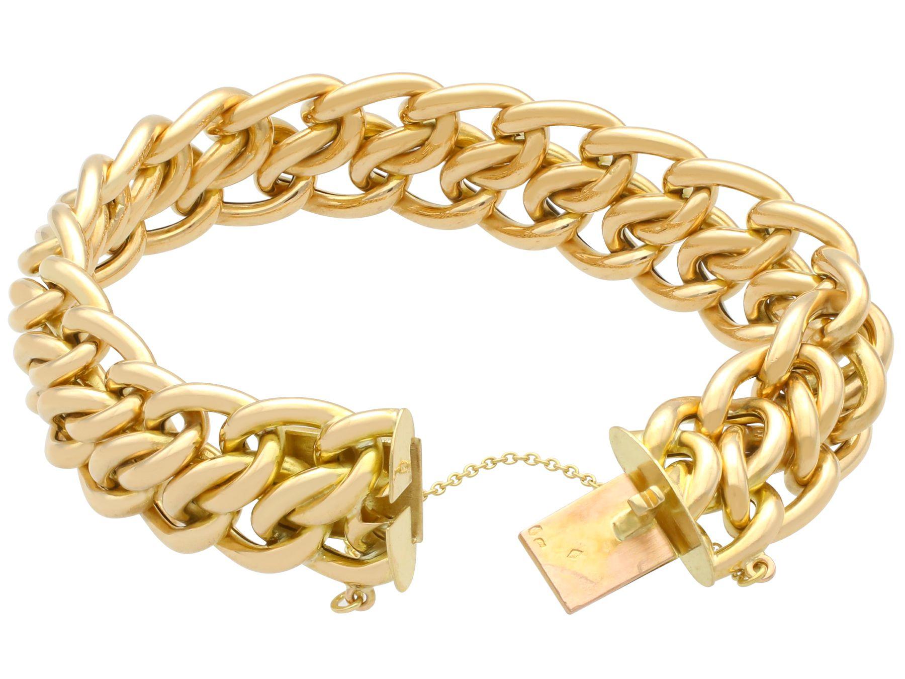 Women's or Men's Antique French Yellow Gold Bracelet, circa 1910 For Sale