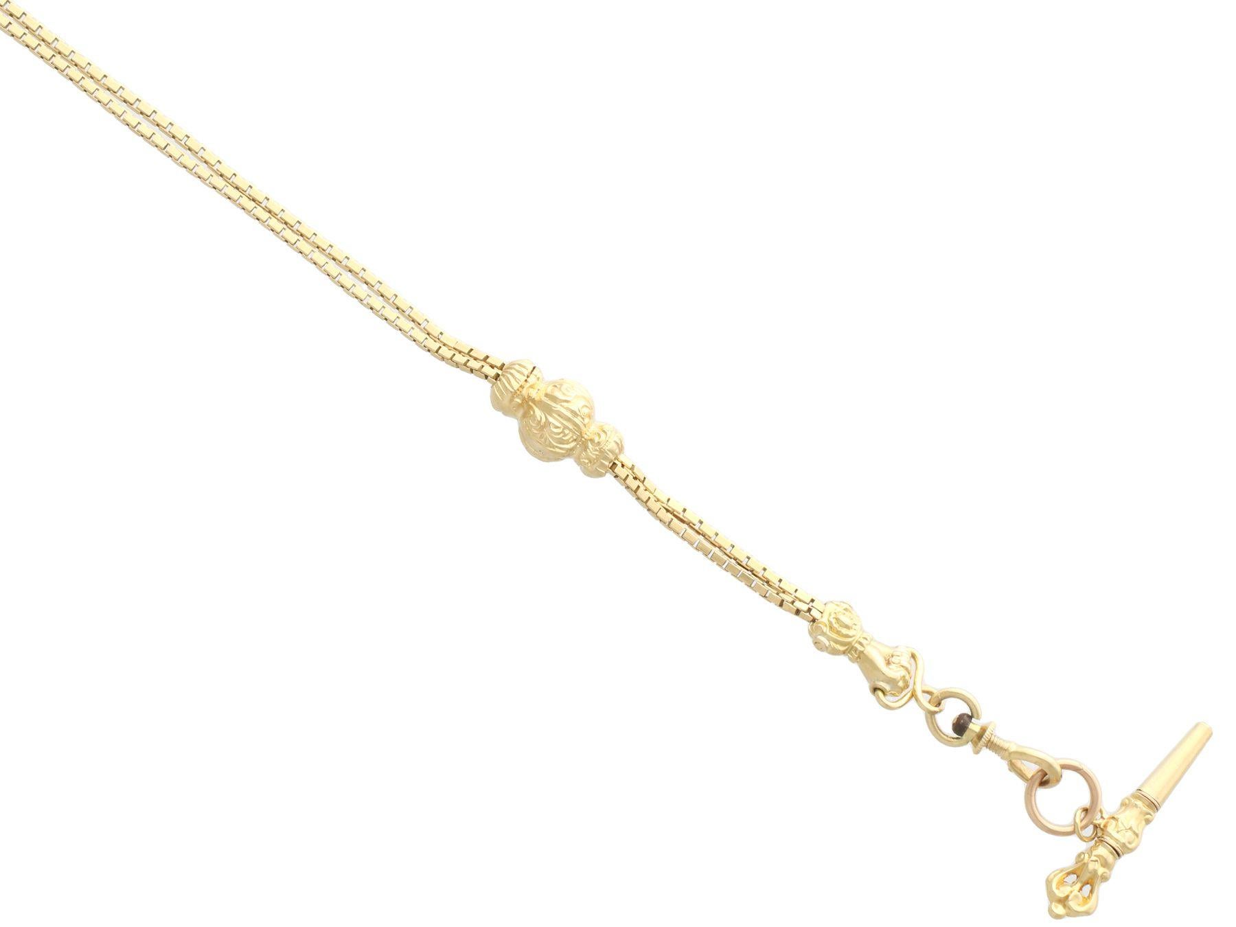 Women's or Men's Antique French Yellow Gold Sautoir Chain, Circa 1870 For Sale