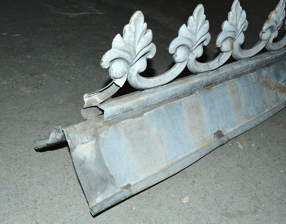 Antique French Zinc Architectural Building Element In Distressed Condition For Sale In Sheffield, MA