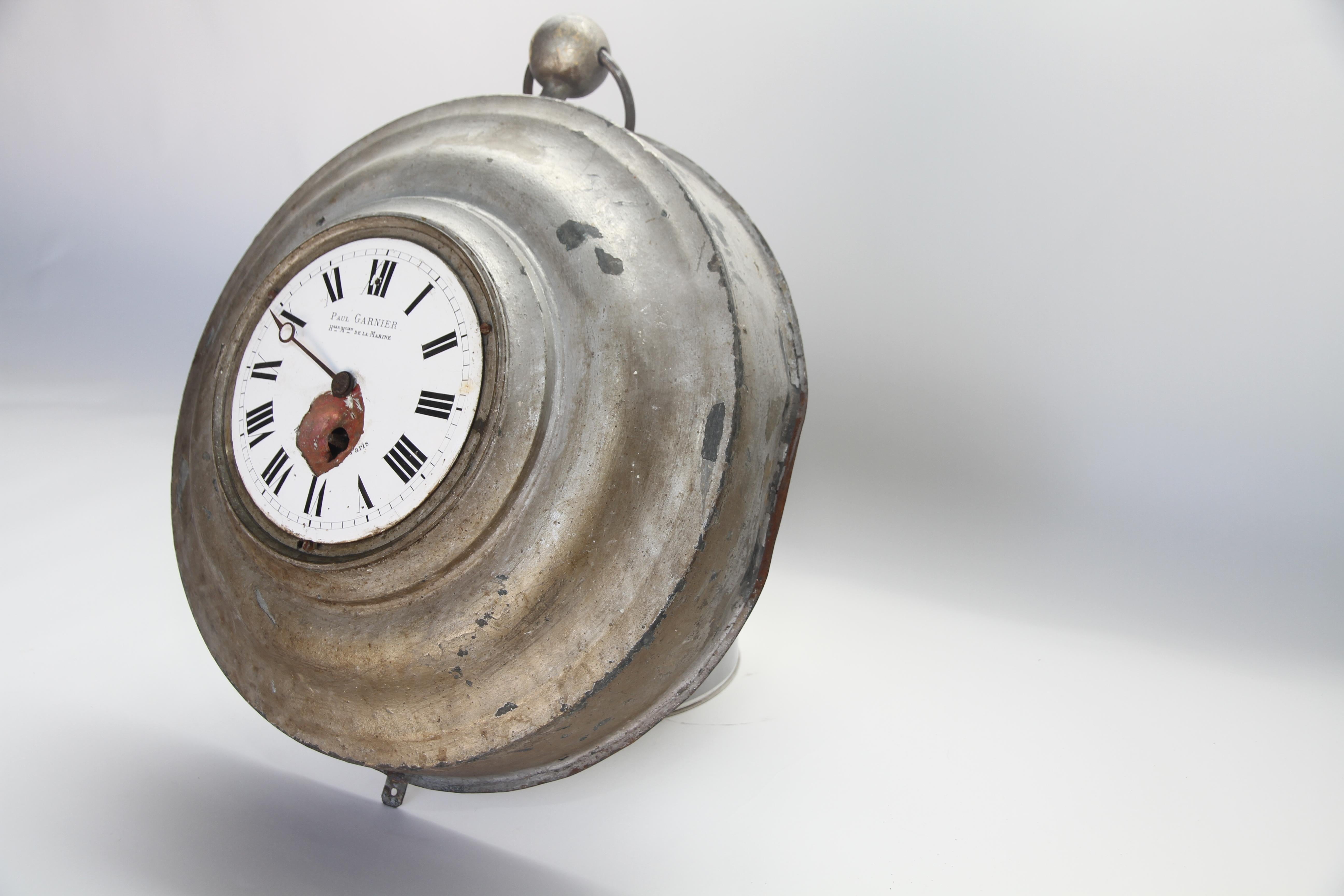 Antike französische Zink-Uhr, Paul Garnier, Hger Mcien de la Marine (Französisch)