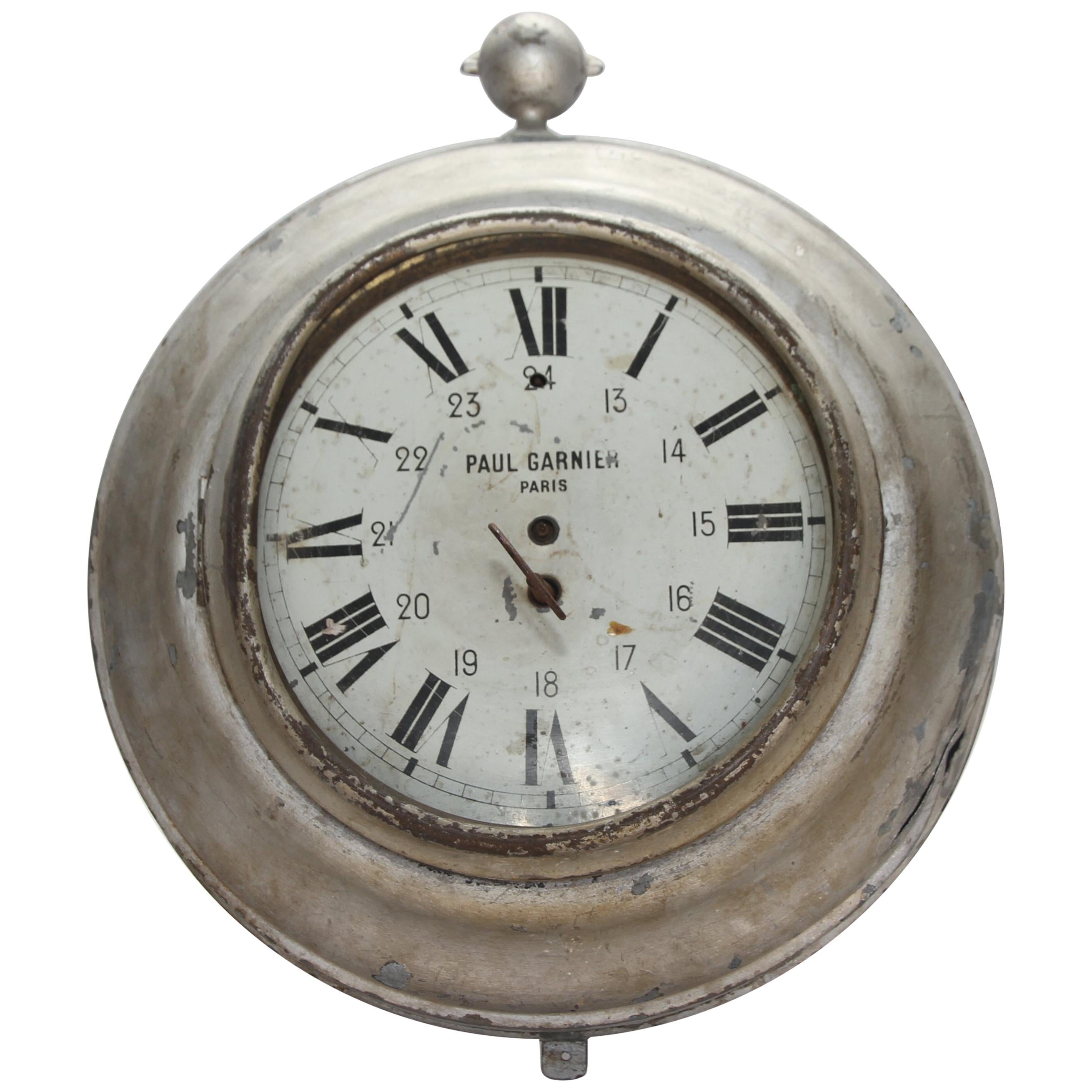 Antique French Zinc Clock, Paul Garnier Paris