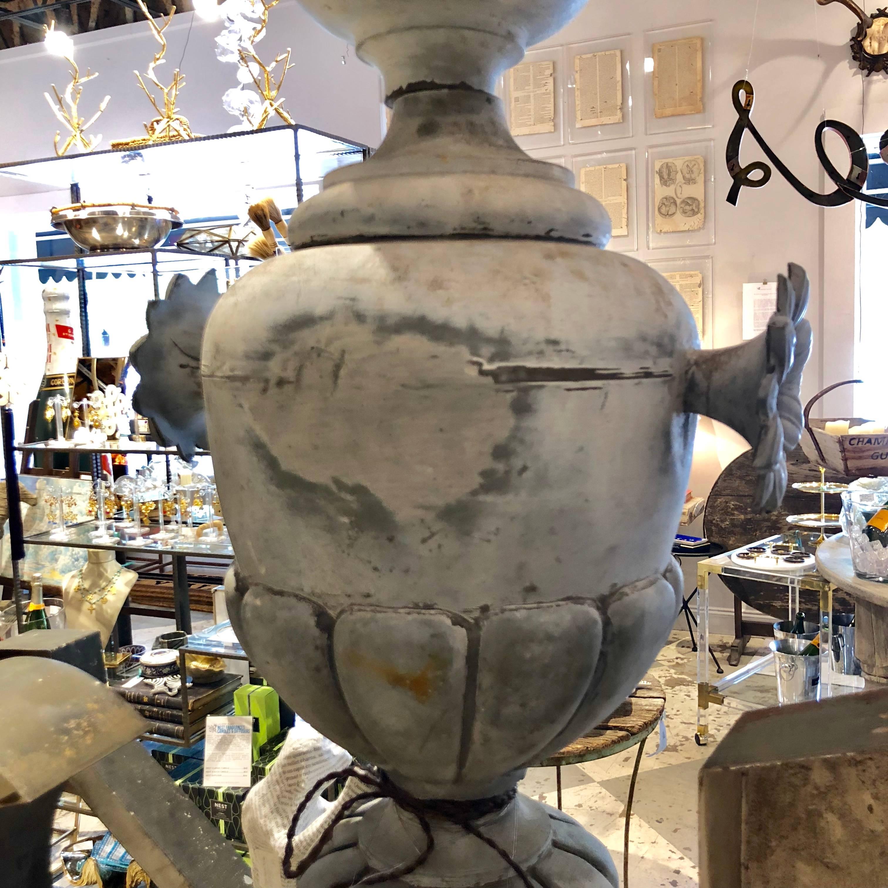 Antique French Zinc Finial on Stand 6