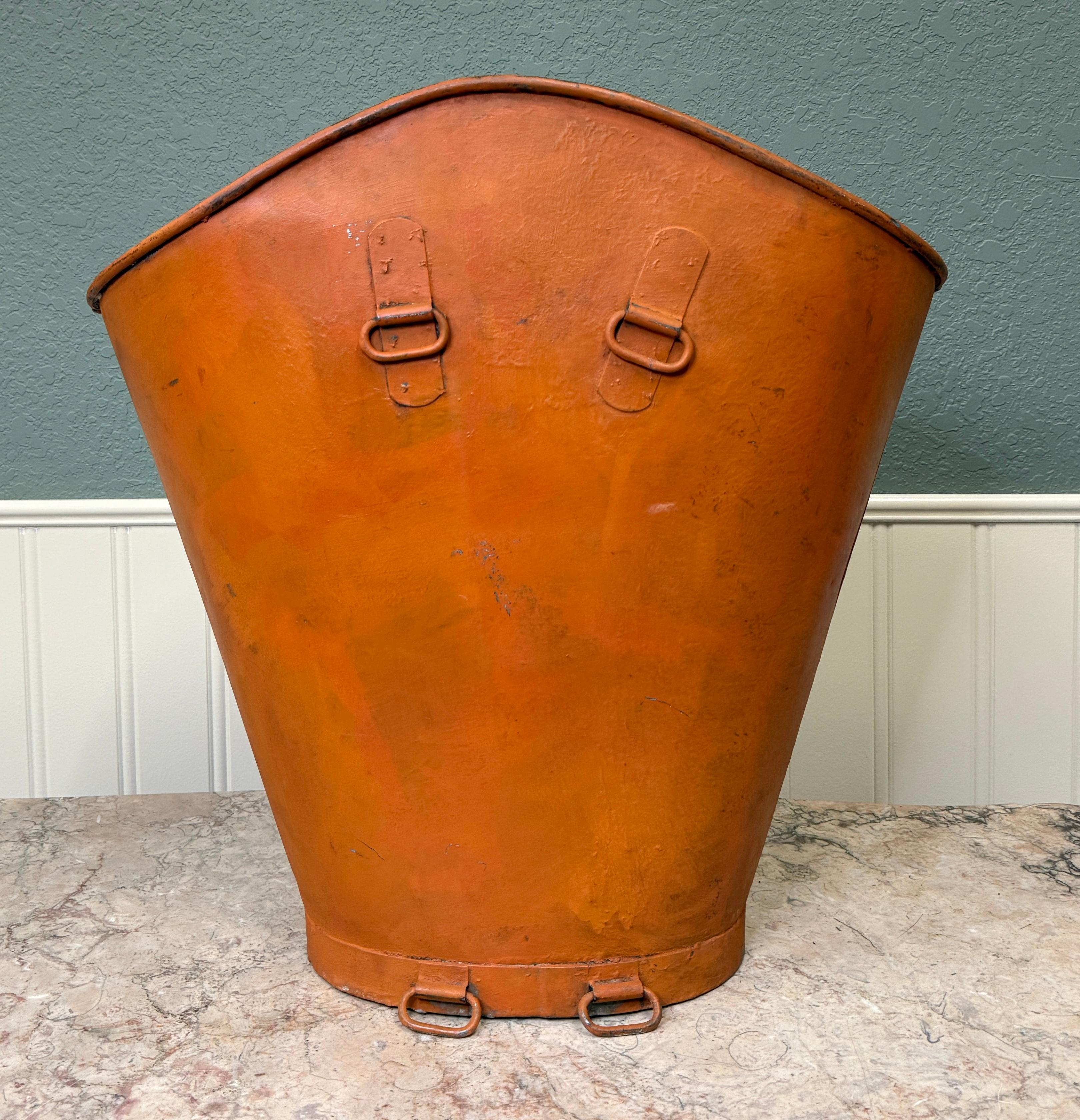 Antikes französisches Zink Trauben Hod Weinkeller Ernte Bucket Basket Pflanzgefäß aus Zink um 1900 im Angebot 8