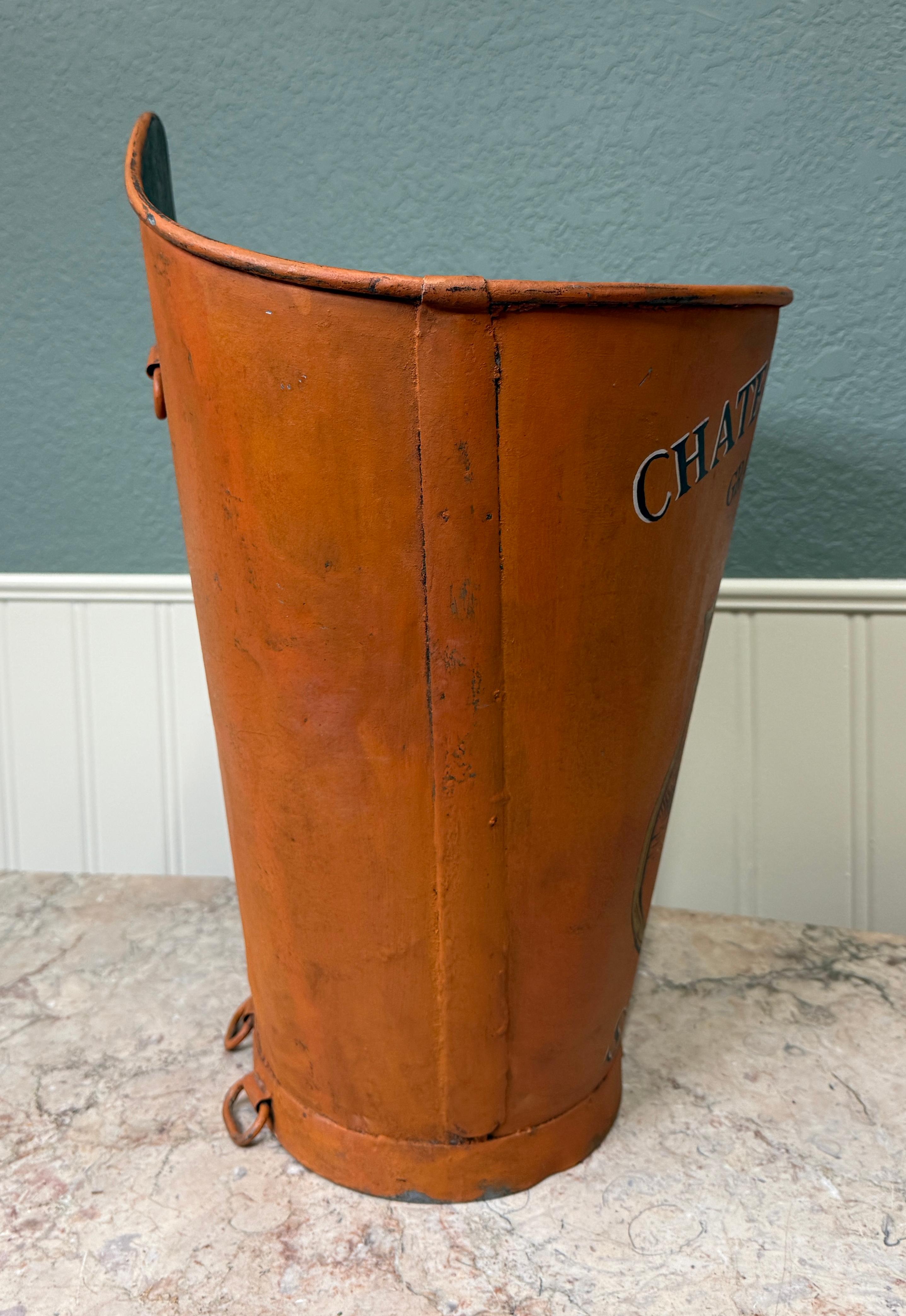 Antikes französisches Zink Trauben Hod Weinkeller Ernte Bucket Basket Pflanzgefäß aus Zink um 1900 im Angebot 10