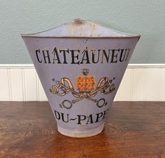 Antique French Zinc Grape Hod Wine Cellar Harvest Bucket Basket Planter c. 1900
