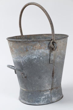 Antique French Zinc Milk Bucket, early 20th Century