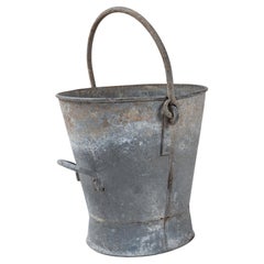 Antique French Zinc Milk Bucket, early 20th Century
