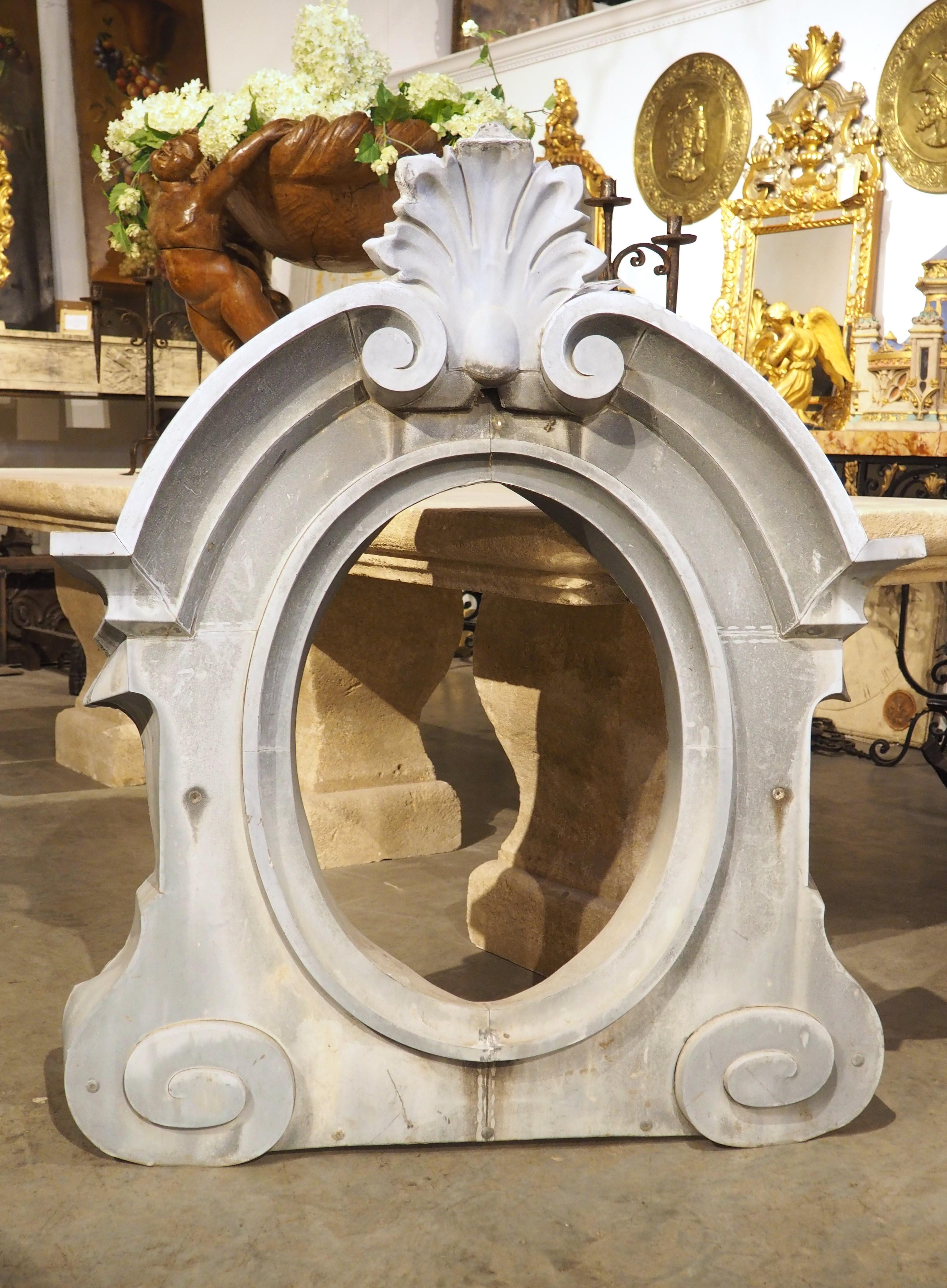 Antique French Zinc Oeil de Boeuf Window Dormer, Circa 1900 For Sale 6