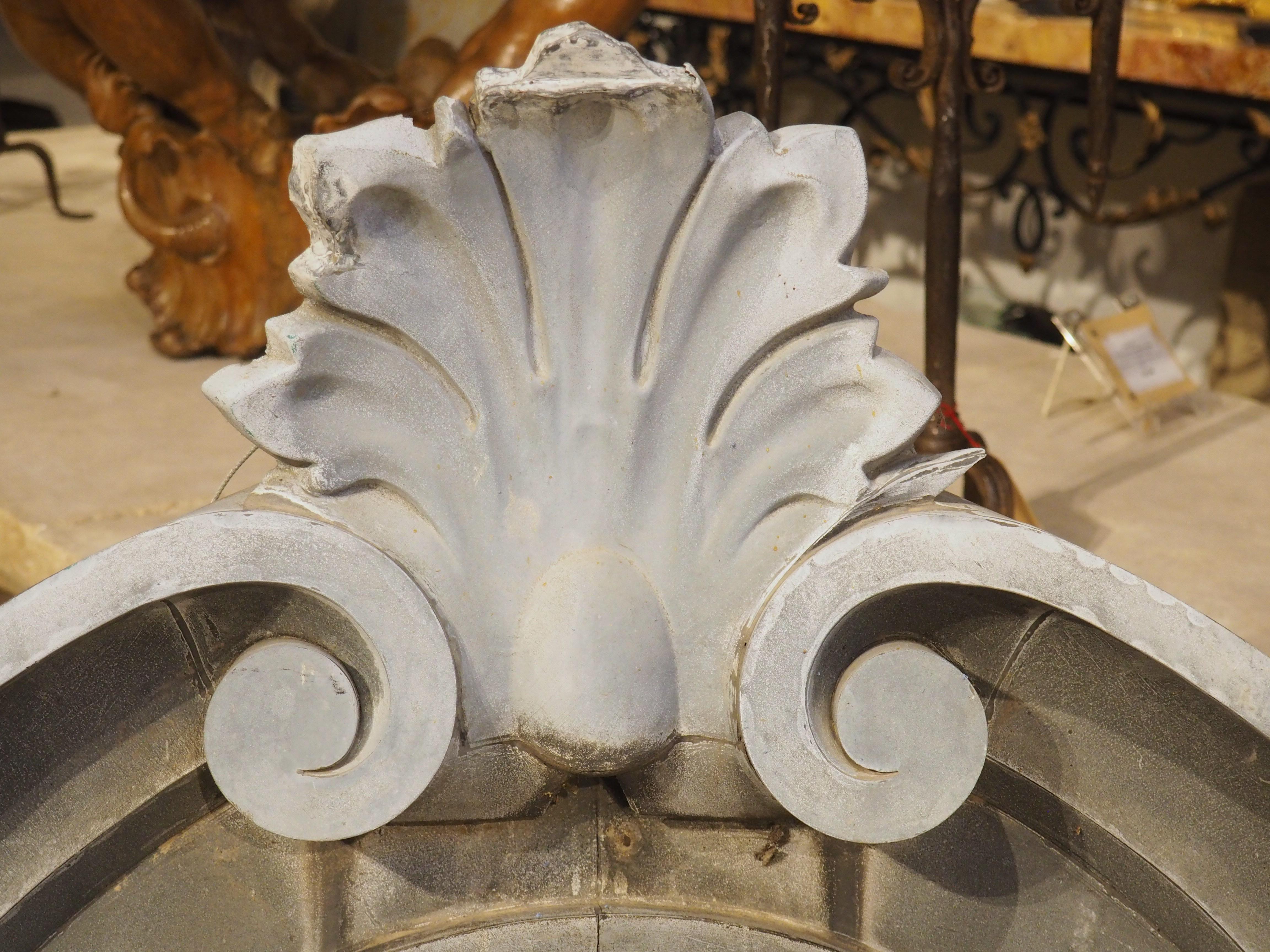 Antique French Zinc Oeil de Boeuf Window Dormer, Circa 1900 In Good Condition For Sale In Dallas, TX