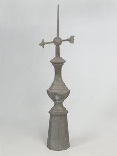 Antike franzsische Wetterfahne aus Zink im Originalzustand, um 1900