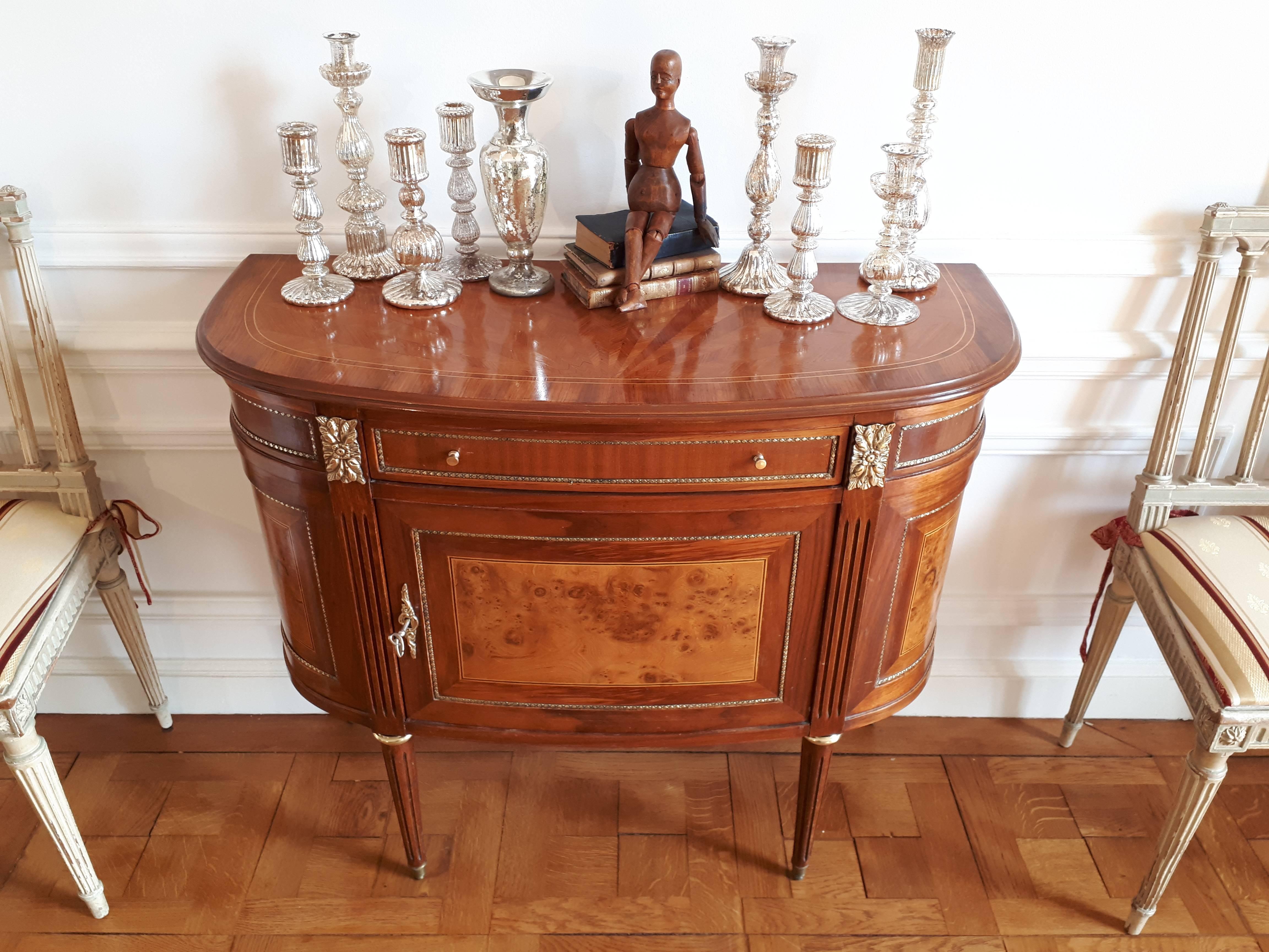 Antique French, Louis XVI Style Chest of Drawers Commode Buffet Marquetry Bronze 7
