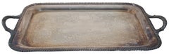 Antique Friedman Silver Plate Rectangular Barware Serving Butlers Tray Handles