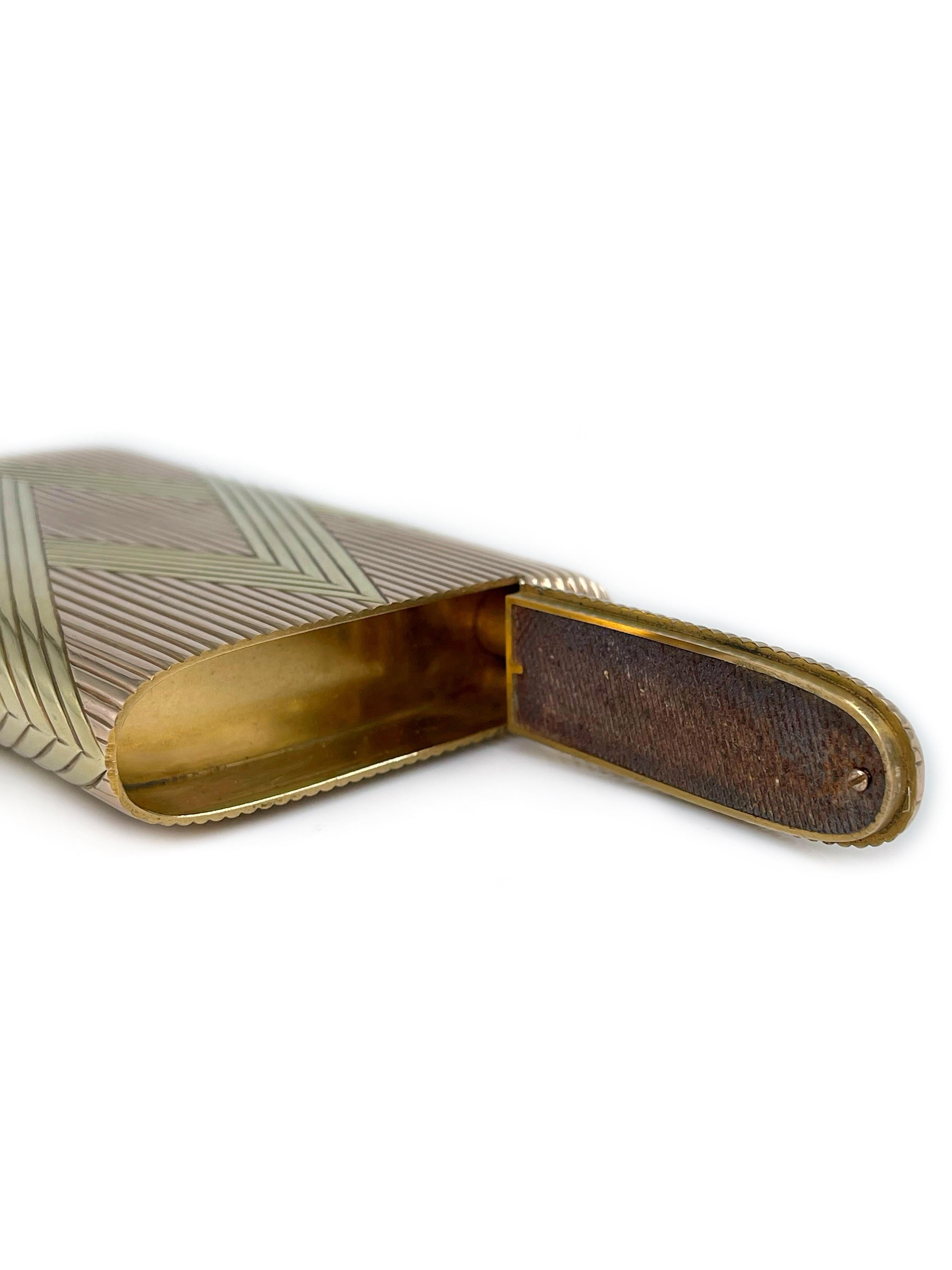 Women's or Men's Antique Friedrich Köchli 56 Hallmark Bi-Colour Gold Cigarette Case