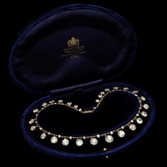 Antique Fringe Necklace with 50 Carat of Old Mine Cut Diamonds, Hancocks