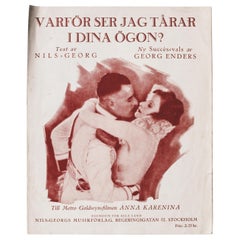 Antique Front Page Music Sheets from Late 1800s, Sweden