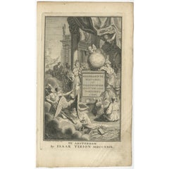 Antique Frontispiece of a Book About Japan, China and the Philippines, 1736
