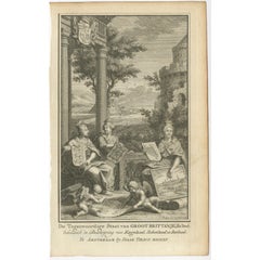 Antique Frontispiece of a Book Describing England, Scotland and Ireland, 1755