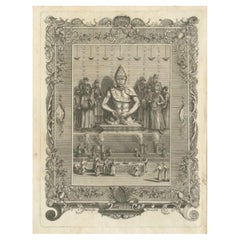 Antique Frontispiece with Religious Figures by Van Dùren, 1752