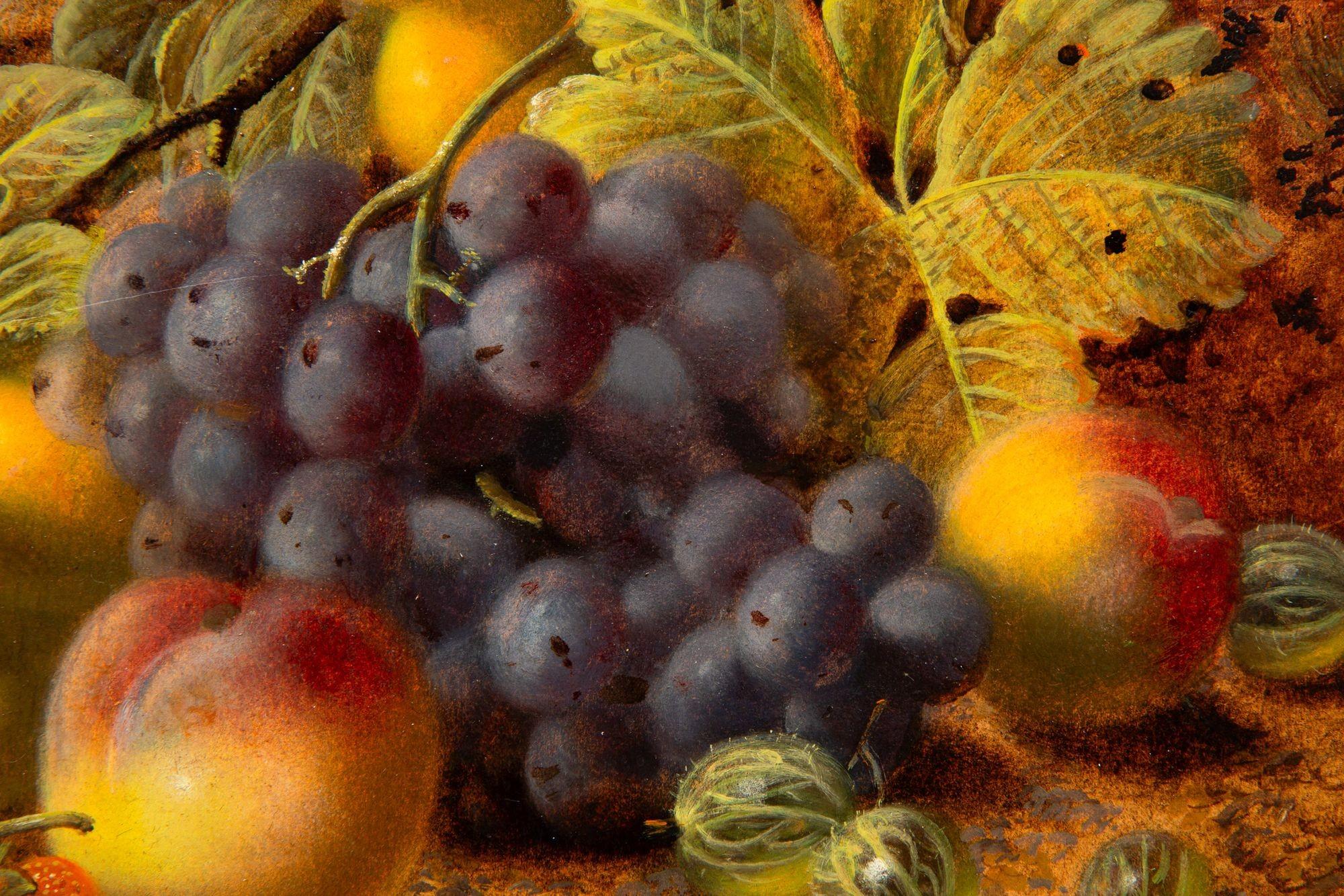 Antikes Obststillleben, Ölgemälde von Apfeln und Trauben von Oliver Clare im Angebot 4