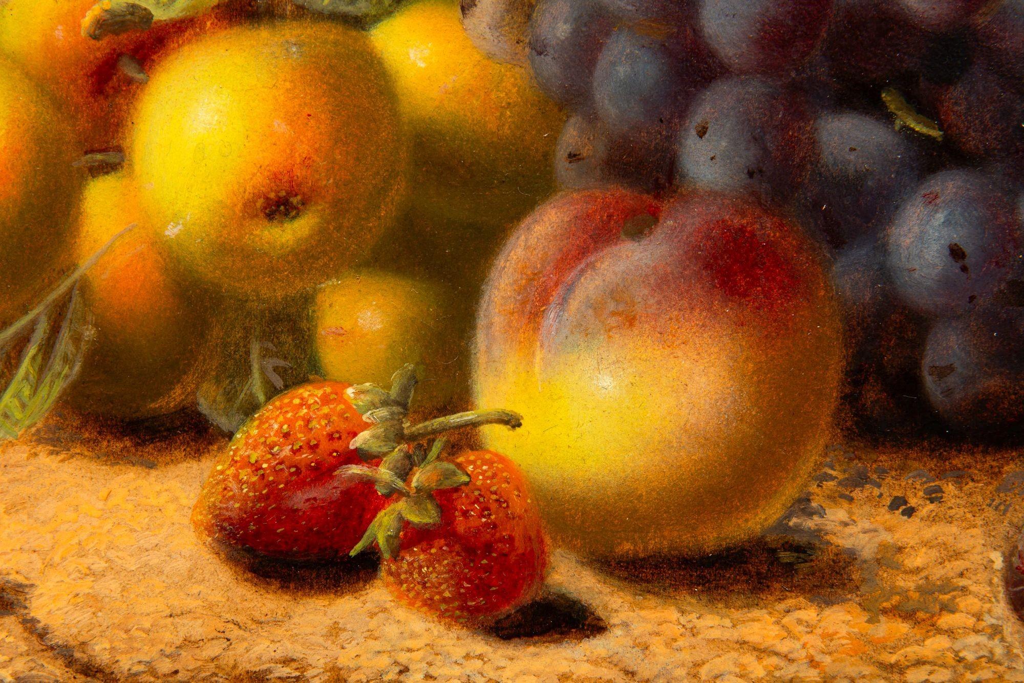 Antikes Obststillleben, Ölgemälde von Apfeln und Trauben von Oliver Clare im Angebot 5