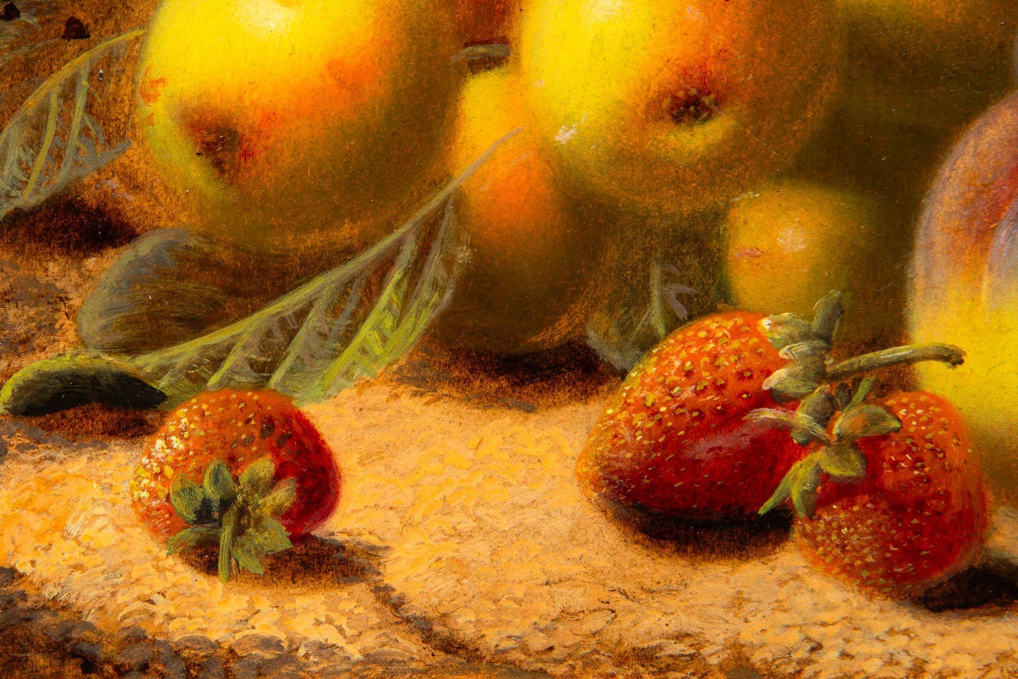 Antikes Obststillleben, Ölgemälde von Apfeln und Trauben von Oliver Clare im Angebot 8