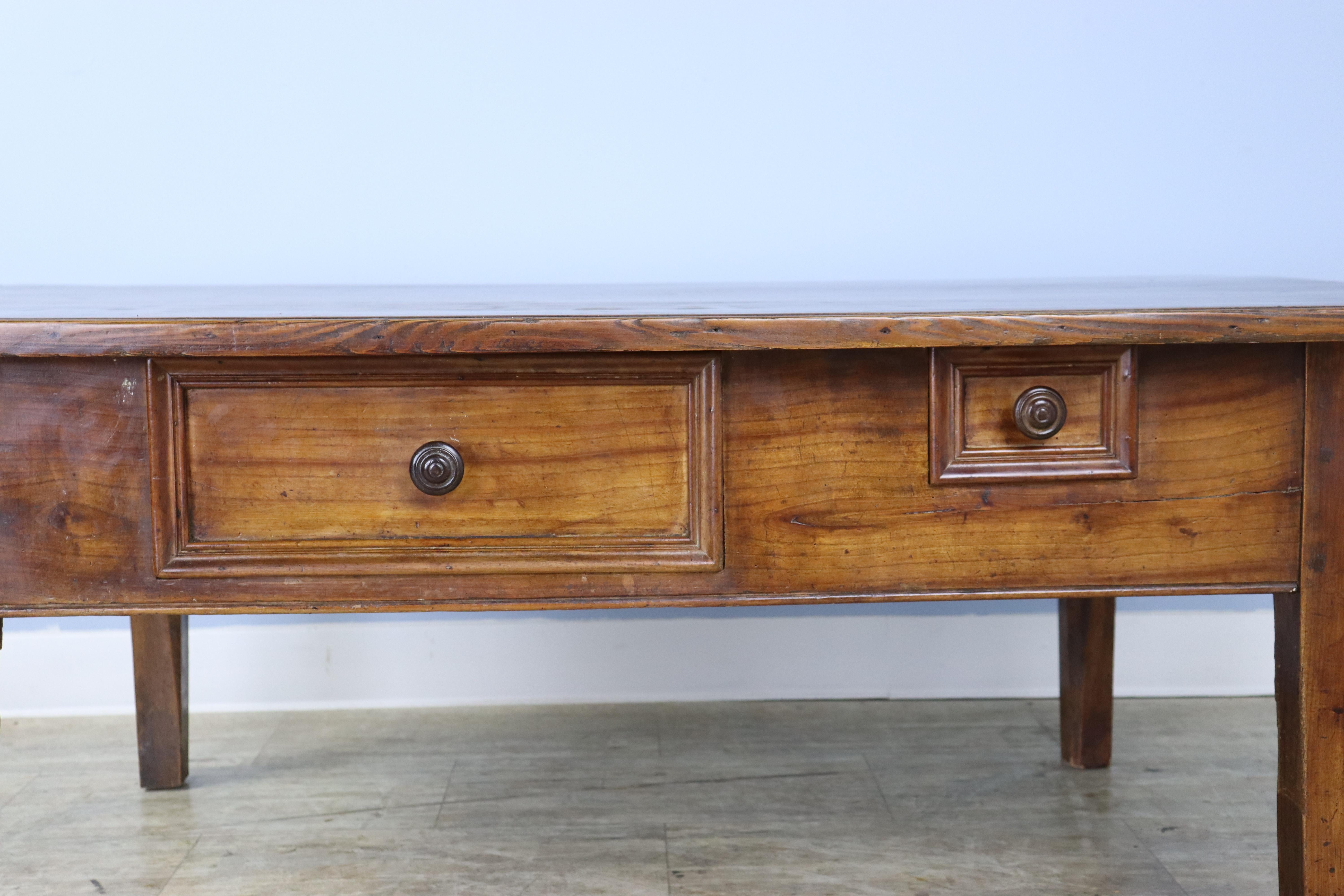 Antique Fruitwood Alsacian Coffee Table with Two Drawers In Good Condition For Sale In Port Chester, NY