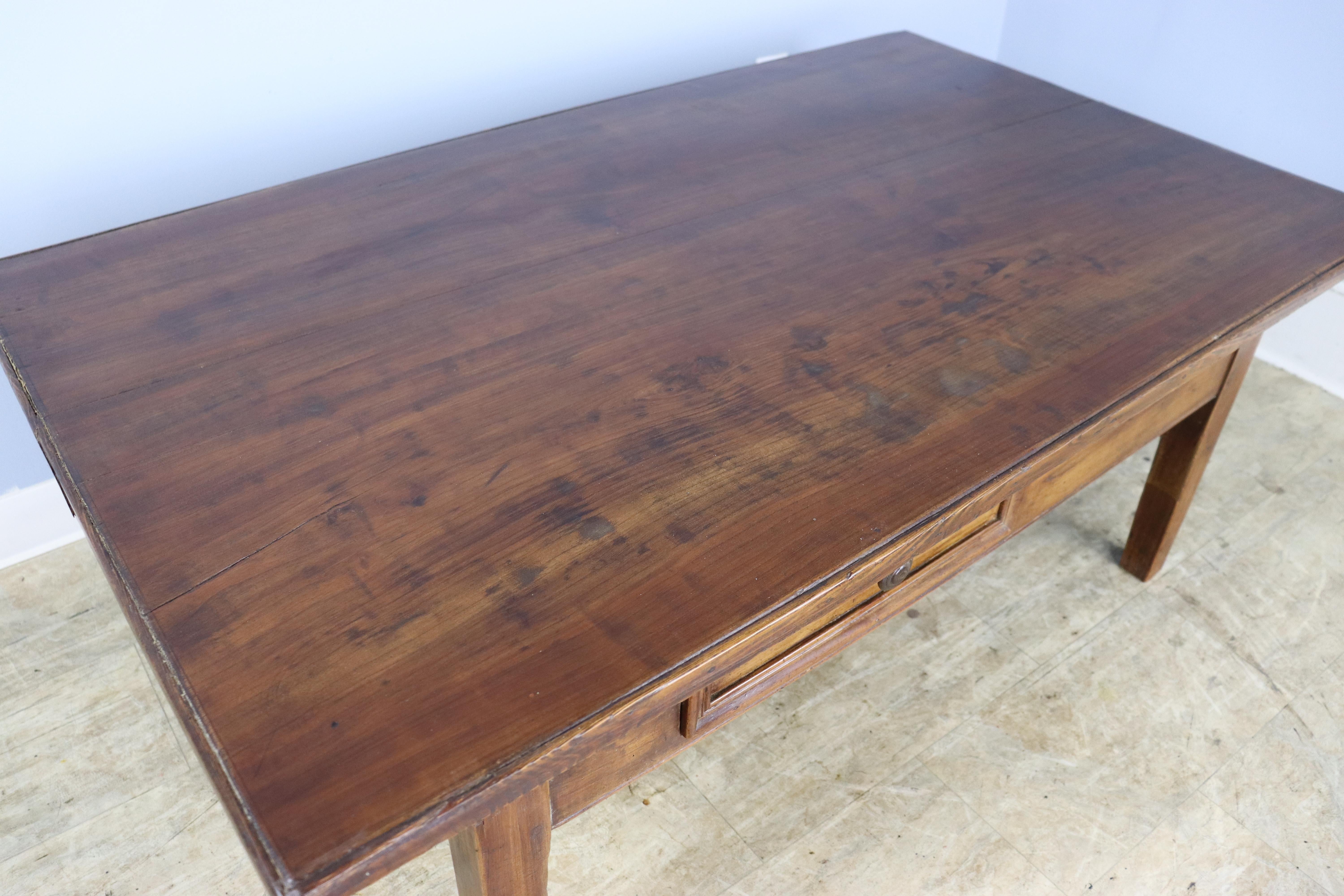 Antique Fruitwood Alsacian Coffee Table with Two Drawers For Sale 1