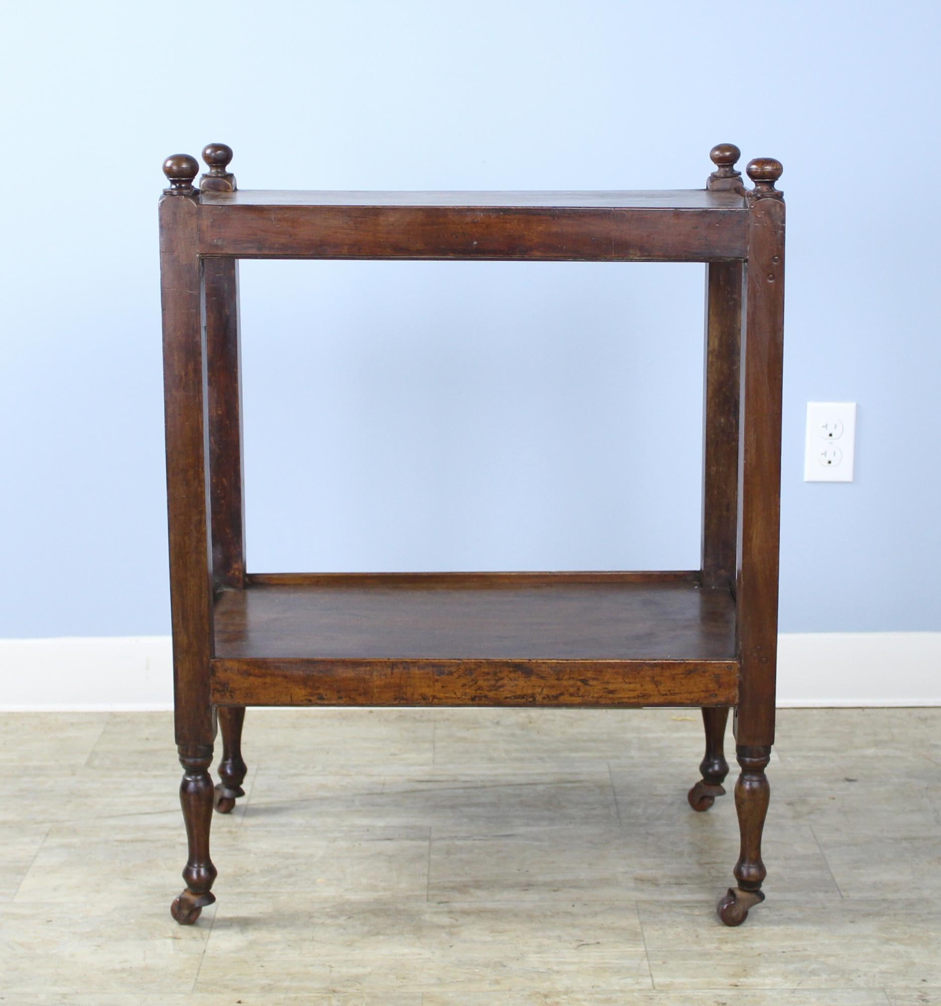 English Antique Fruitwood Bar Cart/Trolley