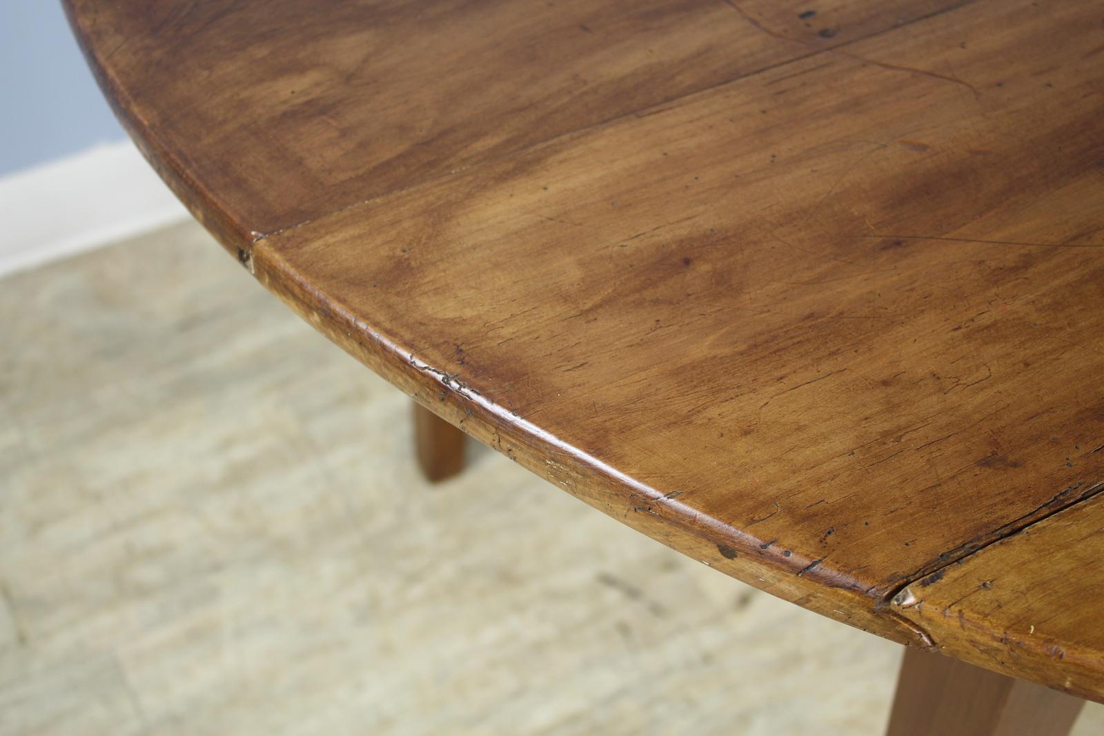 Antique Fruitwood Drop Leaf Dining Table In Good Condition For Sale In Port Chester, NY