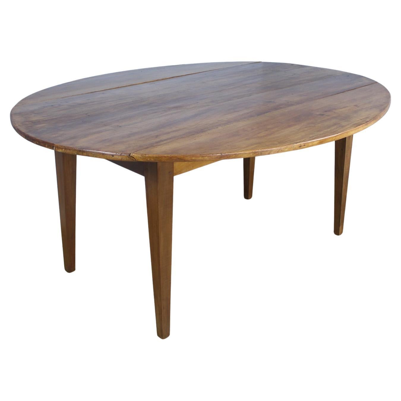 Antique Fruitwood Drop Leaf Dining Table For Sale