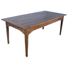 Antique Fruitwood Farm Table with Carved Supports Antique Fruitwood Farm Table with Carved Supports
