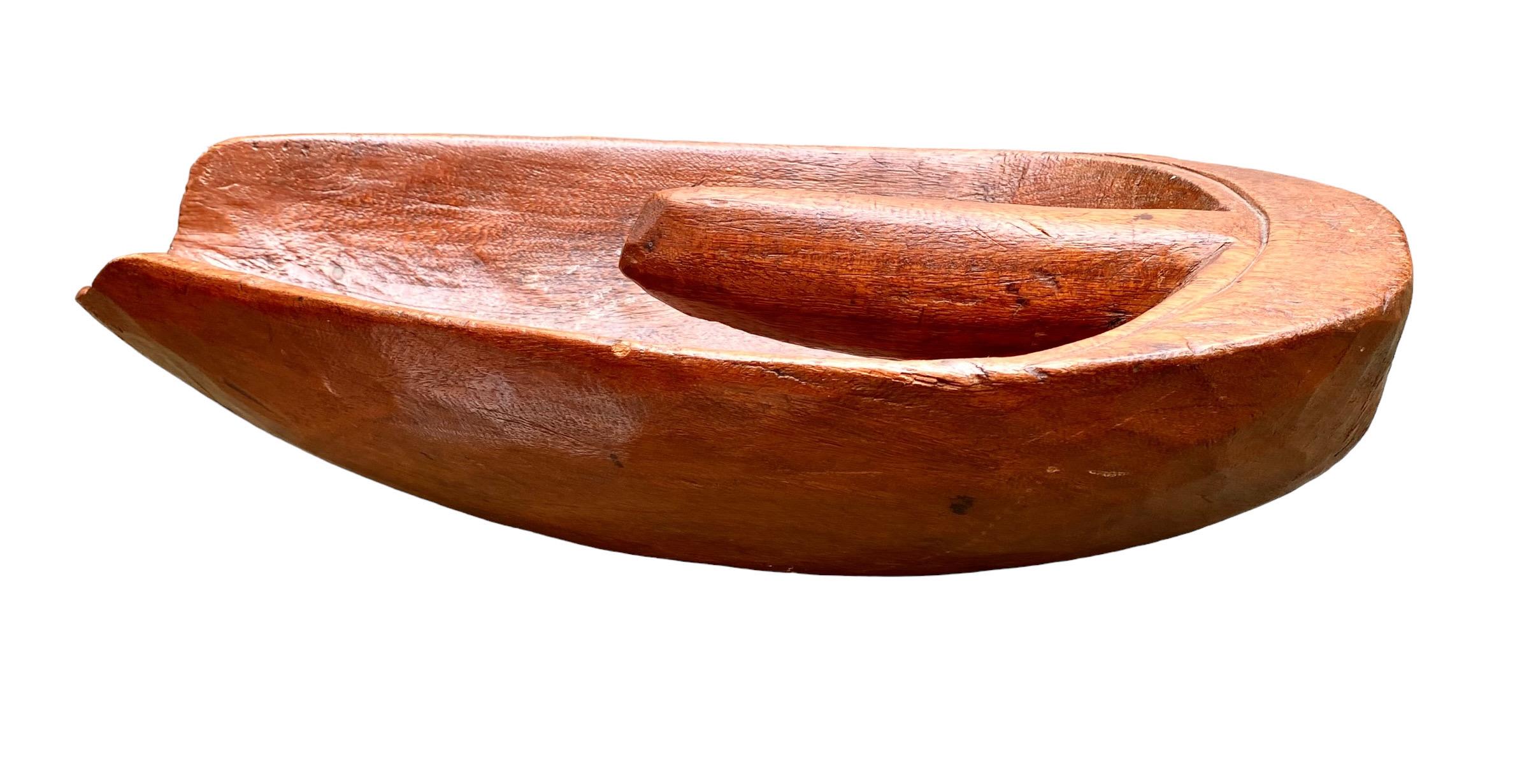 Antique Fruitwood French Farmhouse Grain Scoop For Sale 5